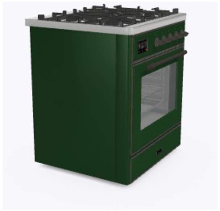 Ilve UM30DNE3EGB Natural Gas In Emerald Green W/ Bronze Trim