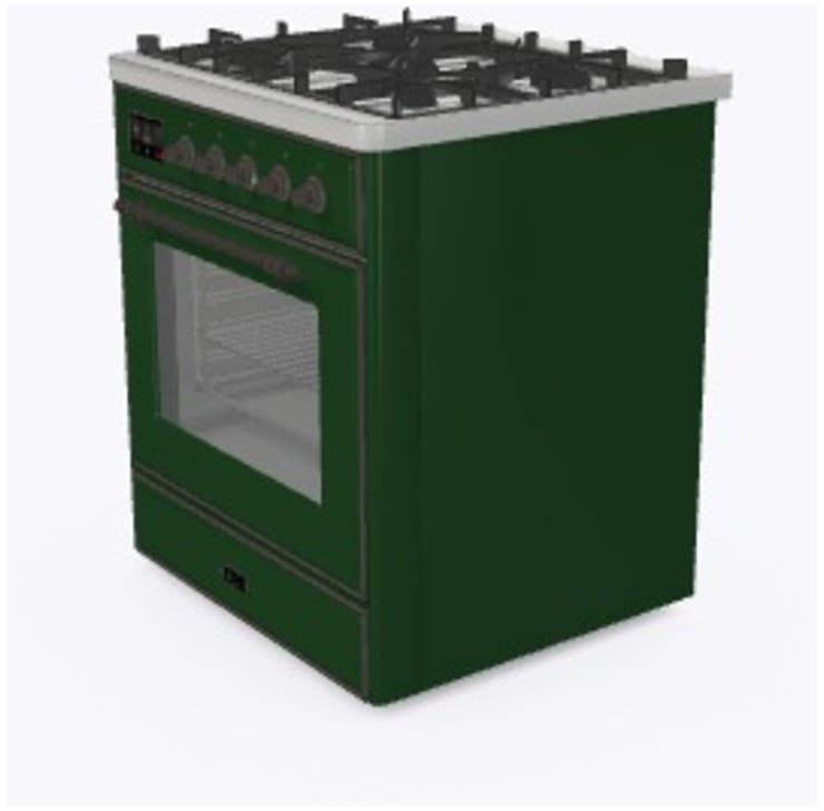 Ilve UM30DNE3EGB Natural Gas In Emerald Green W/ Bronze Trim