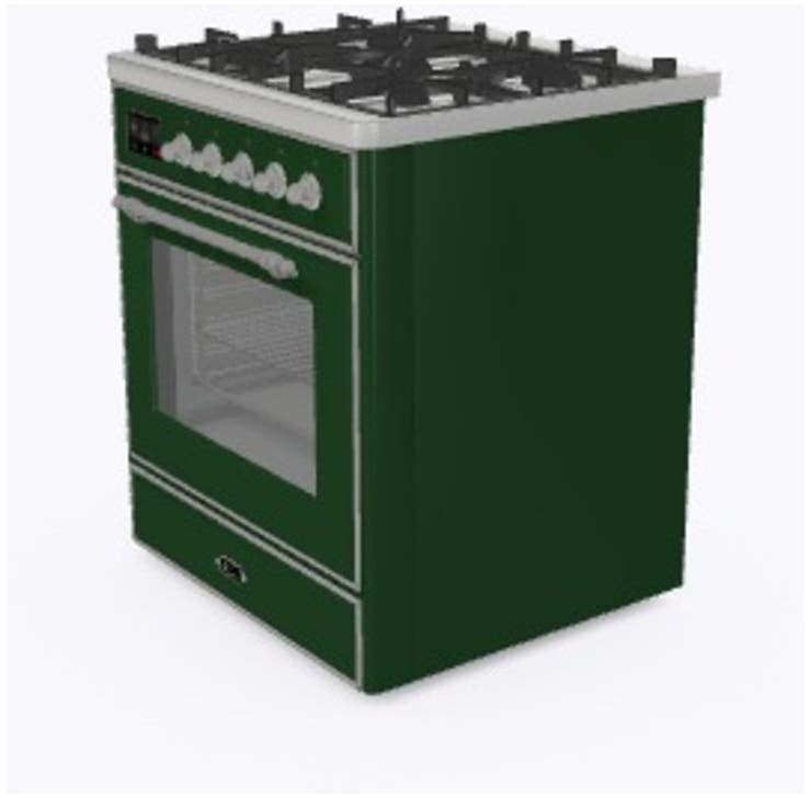 Ilve UM30DNE3EGC Natural Gas In Emerald Green W/ Chrome Trim