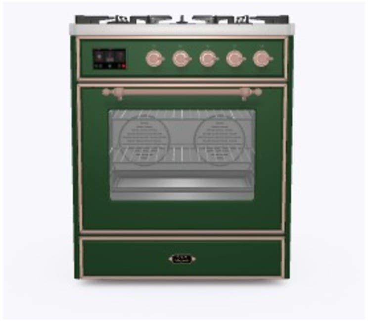 Ilve UM30DNE3EGP Natural Gas In Emerald Green W/ Copper Trim