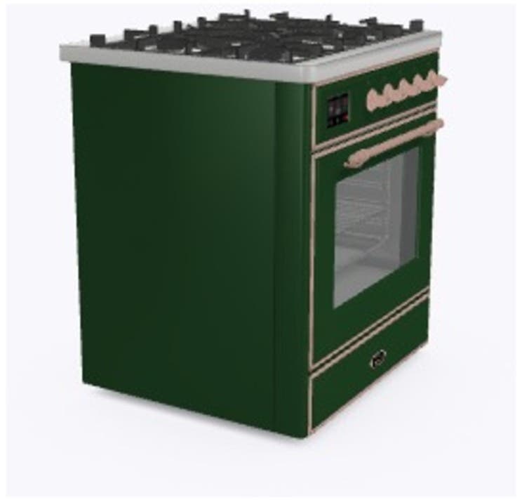 Ilve UM30DNE3EGP Natural Gas In Emerald Green W/ Copper Trim
