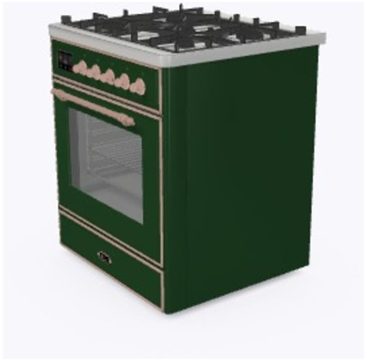 Ilve UM30DNE3EGP Natural Gas In Emerald Green W/ Copper Trim
