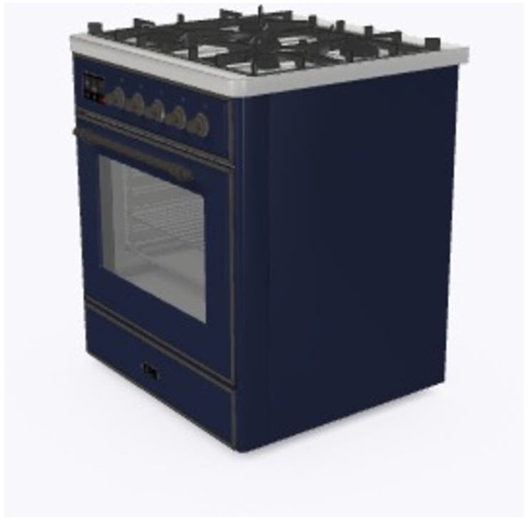 Ilve UM30DNE3MBB Natural Gas In Midnight Blue W/ Bronze Trim