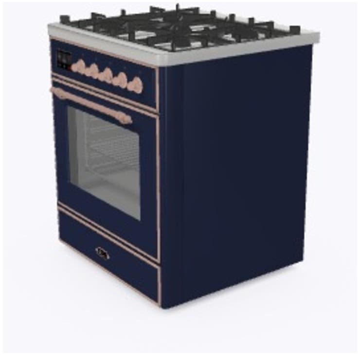 Ilve UM30DNE3MBP Natural Gas In Midnight Blue W/ Copper Trim