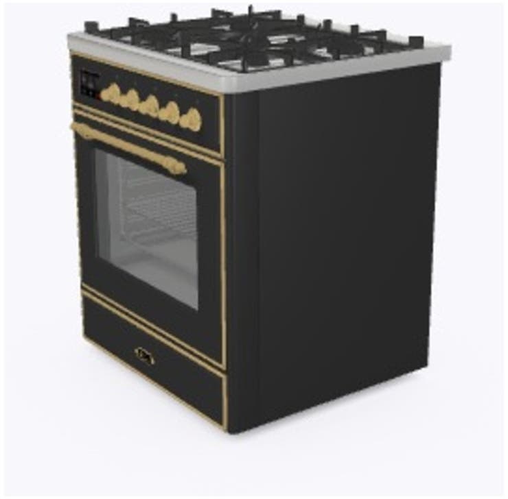Ilve UM30DNE3MGG Natural Gas In Matte Graphite W/ Brass Trim