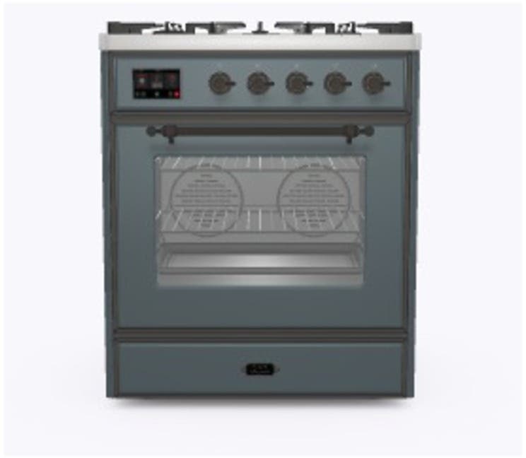 Ilve UM30DNE3BGB Natural Gas In Blue Grey W/ Bronze Trim