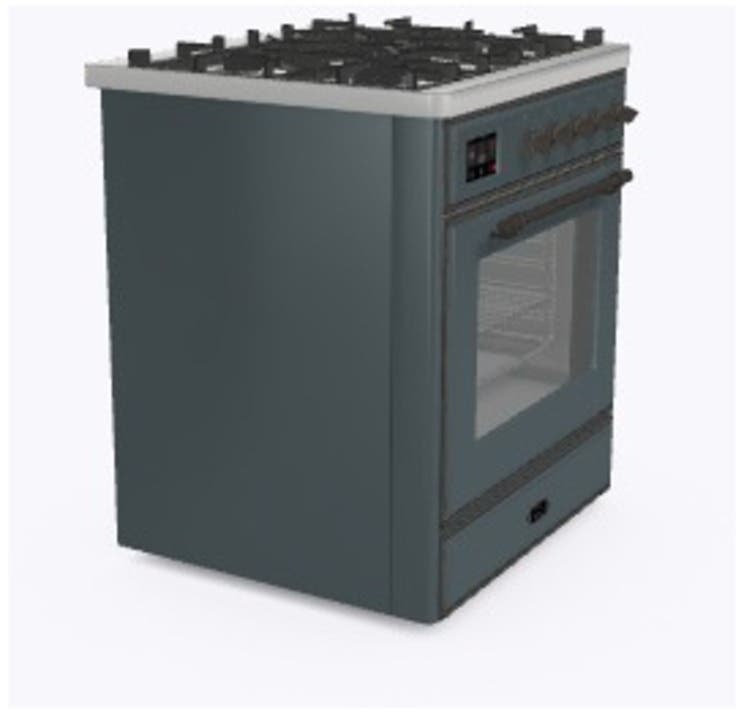 Ilve UM30DNE3BGB Natural Gas In Blue Grey W/ Bronze Trim