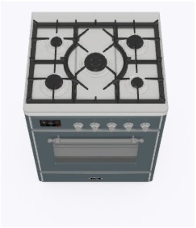 Ilve UM30DNE3BGC Natural Gas In Blue Grey W/ Chrome Trim