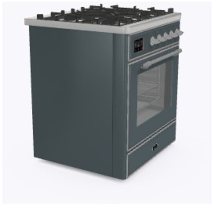 Ilve UM30DNE3BGC Natural Gas In Blue Grey W/ Chrome Trim