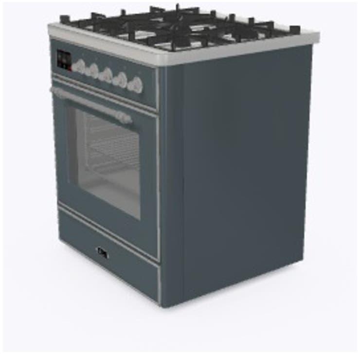 Ilve UM30DNE3BGC Natural Gas In Blue Grey W/ Chrome Trim