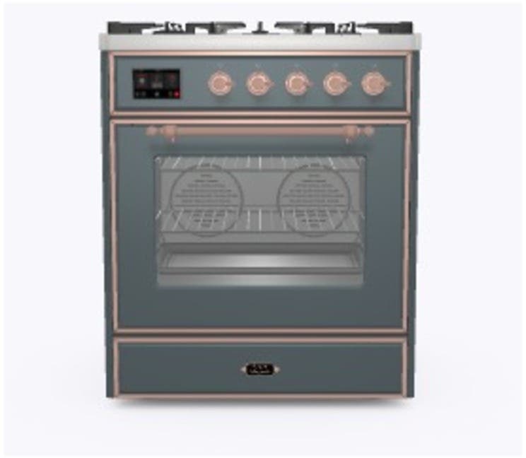 Ilve UM30DNE3BGP Natural Gas In Blue Grey W/ Copper Trim