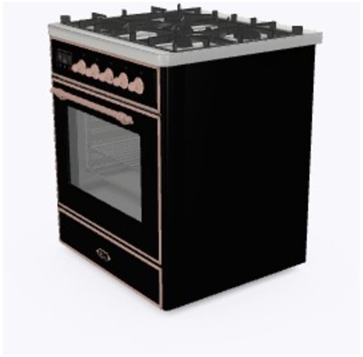 Ilve UM30DNE3BKP Natural Gas In Glossy Black W/ Copper Trim
