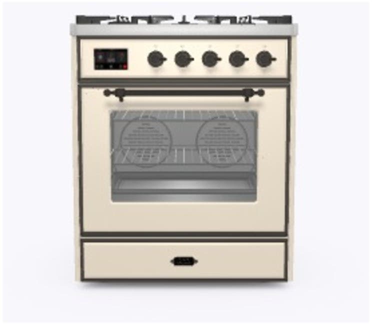 Ilve UM30DNE3AWB Natural Gas In Antique White W/ Bronze Trim
