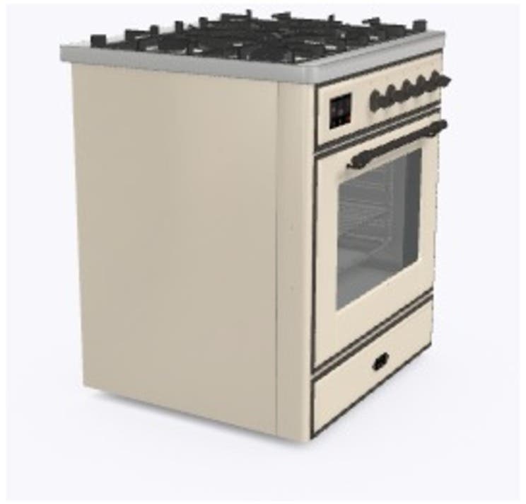 Ilve UM30DNE3AWB Natural Gas In Antique White W/ Bronze Trim