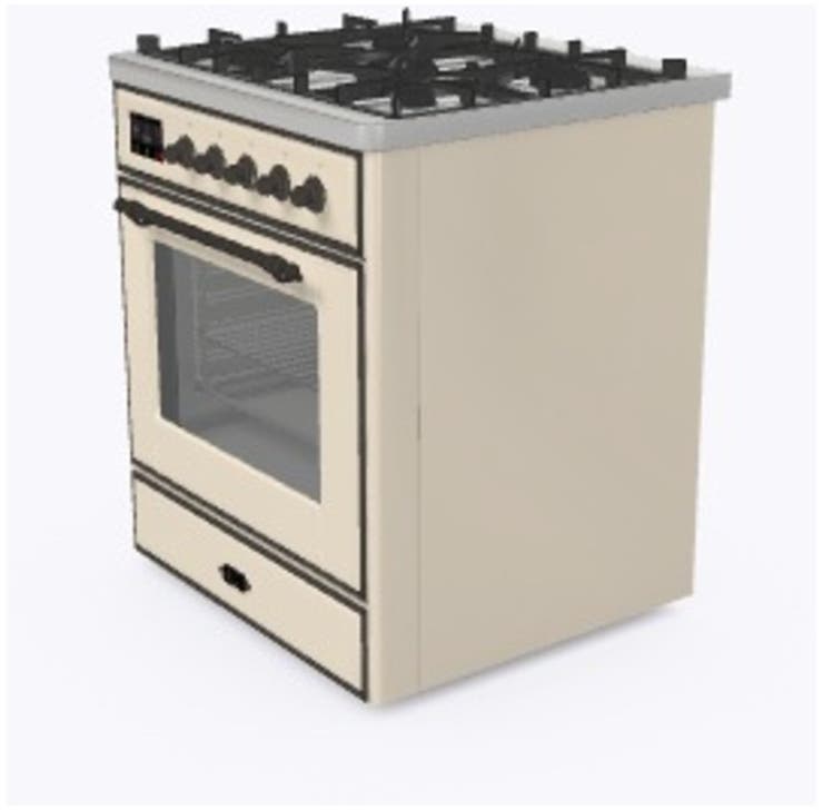 Ilve UM30DNE3AWB Natural Gas In Antique White W/ Bronze Trim