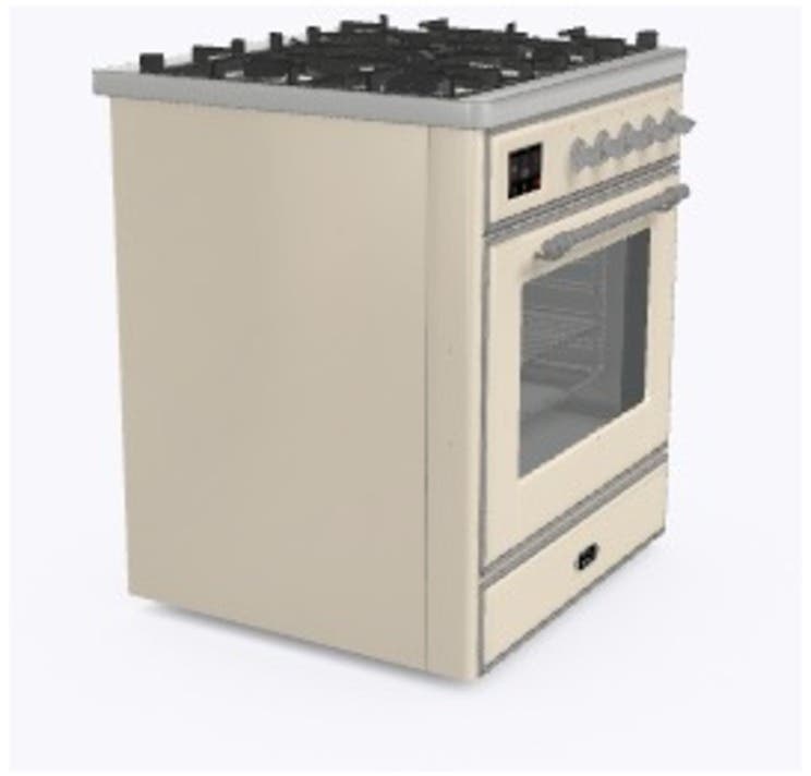 Ilve UM30DNE3AWC Natural Gas In Antique White W/ Chrome Trim