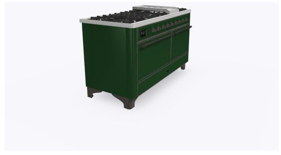 Ilve UM15FDQNS3EGB Natural Gas In Emerald Green W/ Bronze Trim