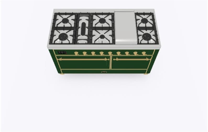 Ilve UM15FDQNS3EGGLP Liquid Propane In Emerald Green W/ Brass Trim