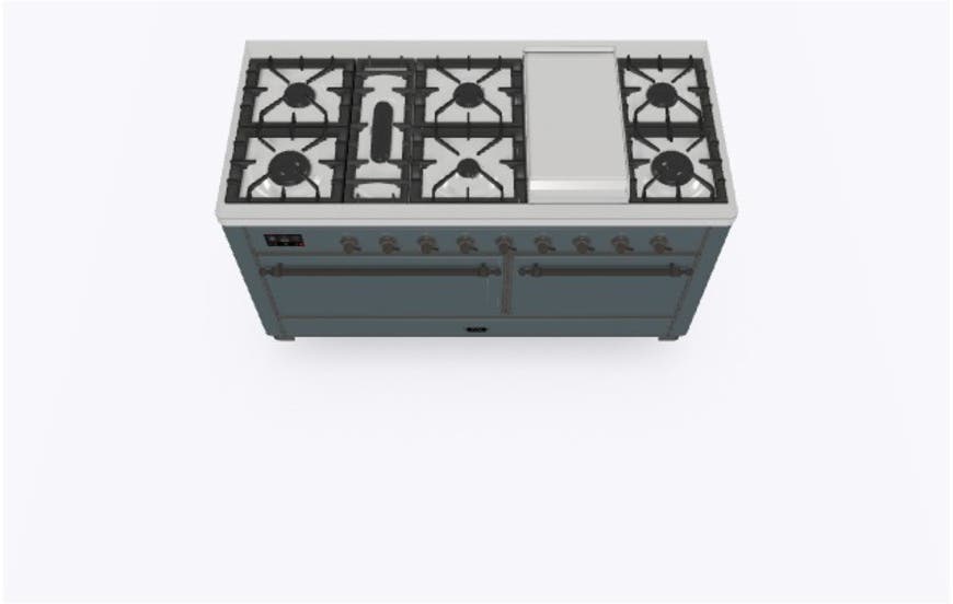 Ilve UM15FDQNS3BGBLP Liquid Propane In Blue Grey W/ Bronze Trim