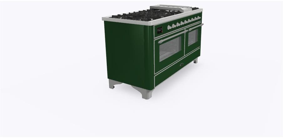 Ilve UM15FDNS3EGC Natural Gas In Emerald Green W/ Chrome Trim