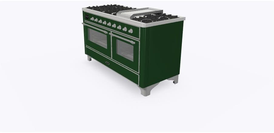 Ilve UM15FDNS3EGCLP Liquid Propane In Emerald Green W/ Chrome Trim