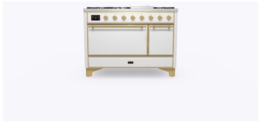 Ilve UM12FDQNS3WHG Natural Gas In White W/ Brass Trim