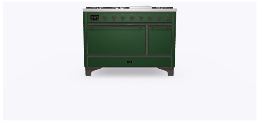 Ilve UM12FDQNS3EGB Natural Gas In Emerald Green W/ Bronze Trim