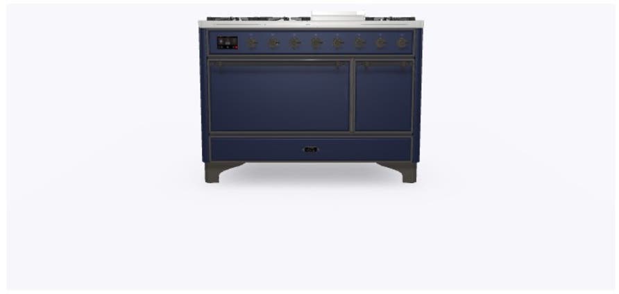 Ilve UM12FDQNS3MBBLP Liquid Propane In Midnight Blue W/ Bronze Trim