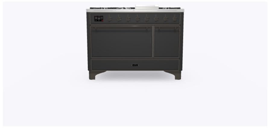Ilve UM12FDQNS3MGB Natural Gas In Matte Graphite W/ Bronze Trim