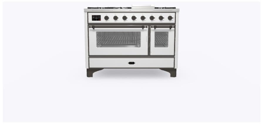 Ilve UM12FDNS3WHBLP Liquid Propane In White W/ Bronze Trim