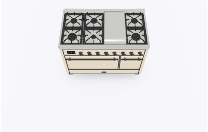 Ilve UM12FDQNS3AWB Natural Gas In Antique White W/ Bronze Trim