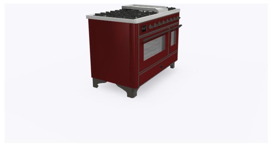 Ilve UM12FDNS3BUBLP Liquid Propane In Burgundy W/ Bronze Trim