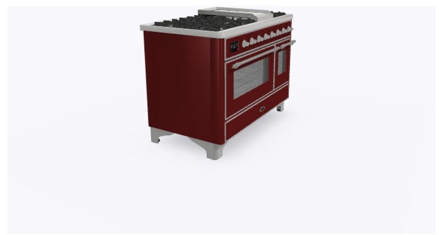 Ilve UM12FDNS3BUCLP Liquid Propane In Burgundy W/ Chrome Trim