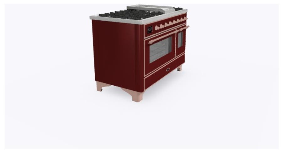 Ilve UM12FDNS3BUPLP Liquid Propane In Burgundy W/ Copper Trim