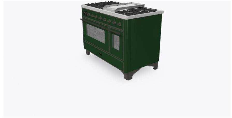 Ilve UM12FDNS3EGBLP Liquid Propane In Emerald Green W/ Bronze Trim