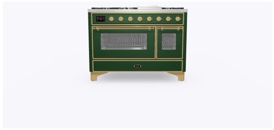 Ilve UM12FDNS3EGG Natural Gas In Emerald Green W/ Brass Trim