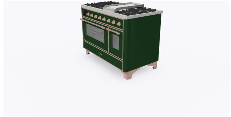 Ilve UM12FDNS3EGPLP Liquid Propane In Emerald Green W/ Copper Trim