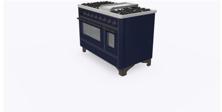 Ilve UM12FDNS3MBBLP Liquid Propane In Midnight Blue W/ Bronze Trim