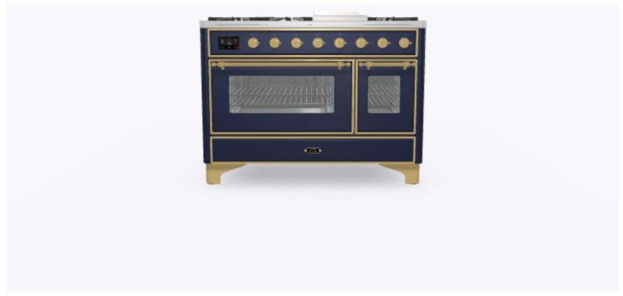 Ilve UM12FDNS3MBGLP Liquid Propane In Midnight Blue W/ Brass Trim