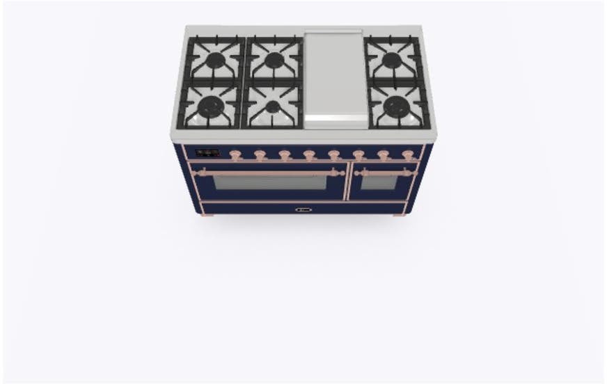 Ilve UM12FDNS3MBP Natural Gas In Midnight Blue W/ Copper Trim