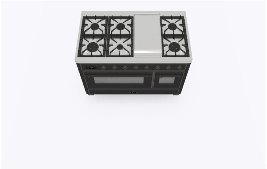 Ilve UM12FDNS3MGBLP Liquid Propane In Matte Graphite W/ Bronze Trim