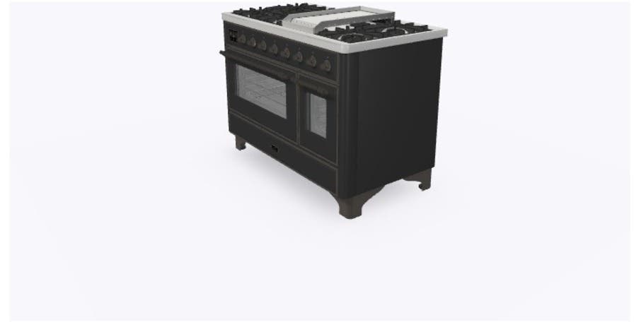 Ilve UM12FDNS3MGB Matte Graphite, Bronze Trim (Natural Gas)