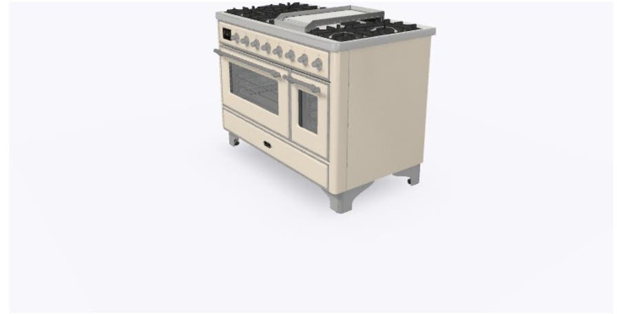 Ilve UM12FDNS3AWC Natural Gas In Antique White W/ Chrome Trim