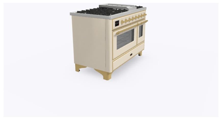 Ilve UM12FDNS3AWGLP Liquid Propane In Antique White W/ Brass Trim