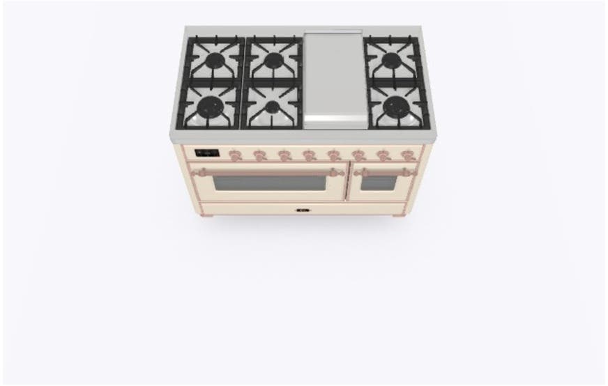 Ilve UM12FDNS3AWP Natural Gas In Antique White W/ Copper Trim