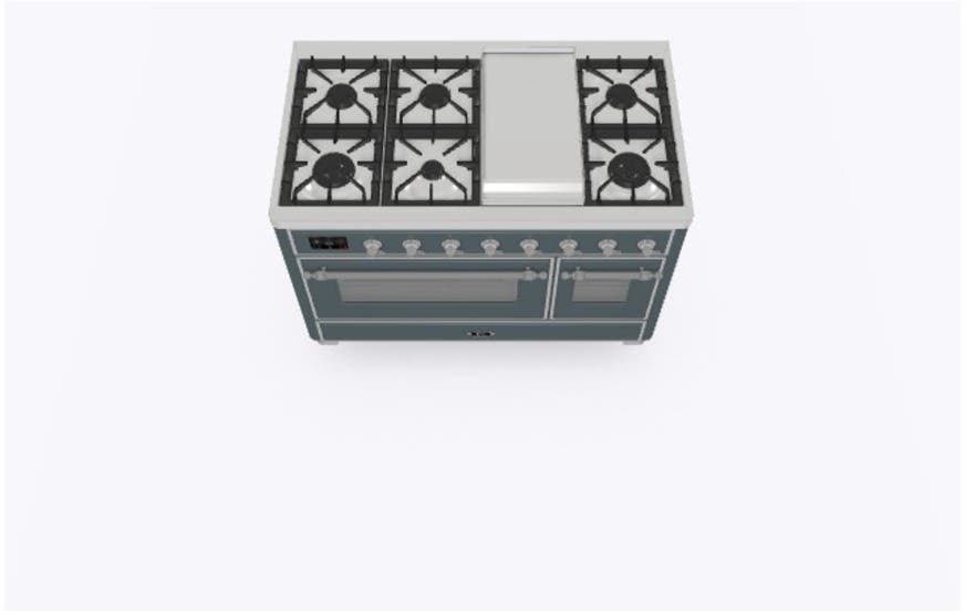 Ilve UM12FDNS3BGCLP Liquid Propane In Blue Grey W/ Chrome Trim