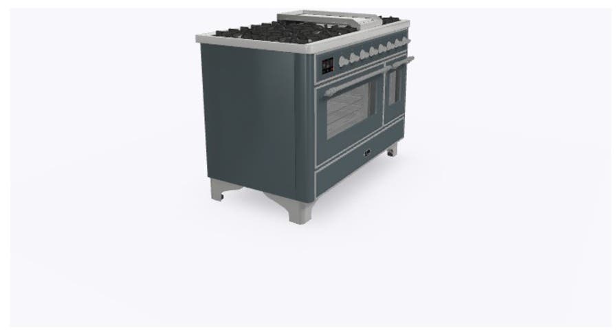 Ilve UM12FDNS3BGC Natural Gas In Blue Grey W/ Chrome Trim
