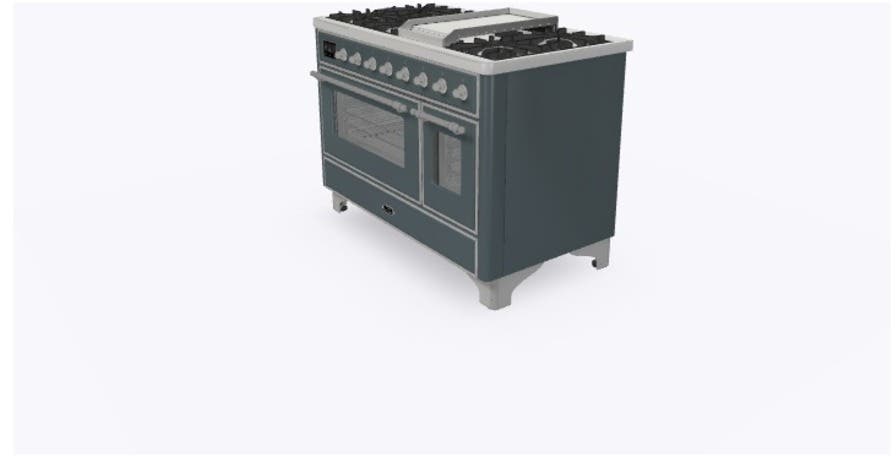 Ilve UM12FDNS3BGC Natural Gas In Blue Grey W/ Chrome Trim