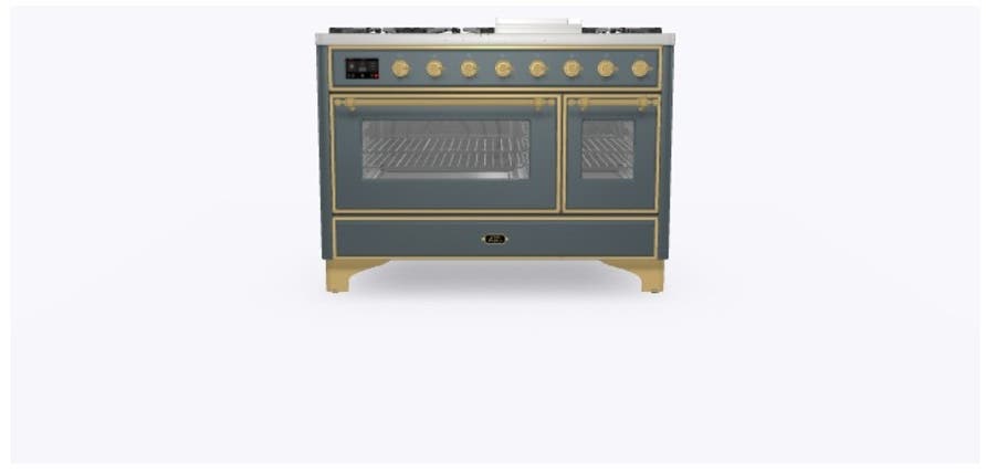 Ilve UM12FDNS3BGG Natural Gas In Blue Grey W/ Brass Trim