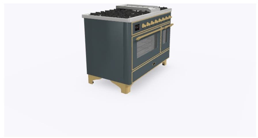 Ilve UM12FDNS3BGG Natural Gas In Blue Grey W/ Brass Trim
